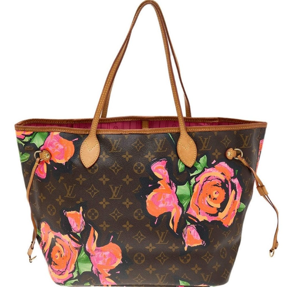 Louis Vuitton Monogram Limited Edition Stephen Sprouse Roses Neverfull MM Tote